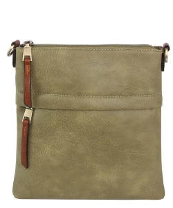Fashion Zip Pocket Crossbody Bag LHU451 SAGE